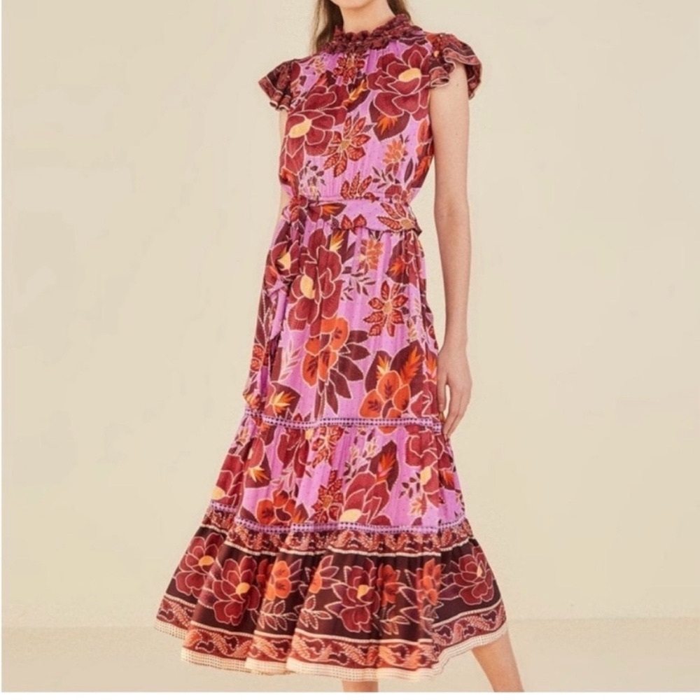 FARM RIO NWT Sweet Floral Midi Dress” ! Sz Small  NWT from Saks 5th Ave.